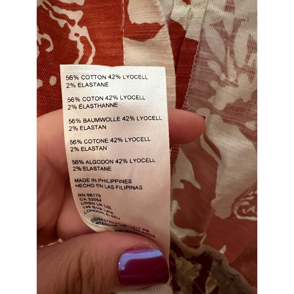 Anthropologie Somerset‎ Terracotta Floral Wide-Leg Jumpsuit Size M - Picture 7 of 7